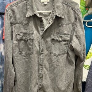 Tecovas Grey Denim Pearl Snap Shirt